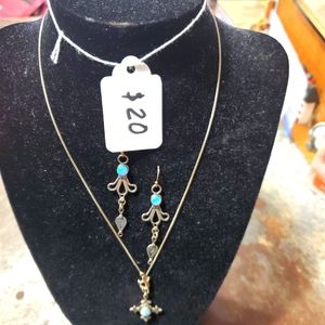 Earrings and necklace